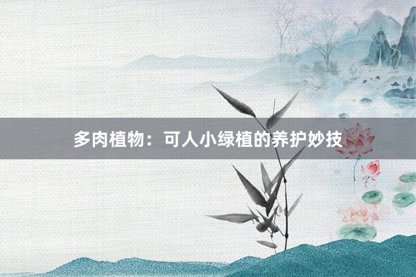 多肉植物:可人小绿植的养护妙技